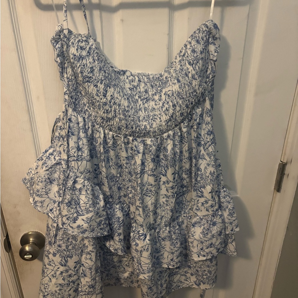 SHEIN Blue Floral Curve Dress - Picture 3 of 4